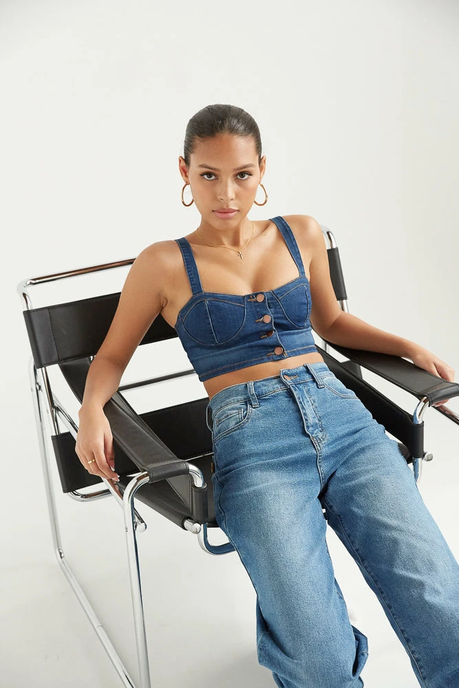 Vibrant New Threads Britney Bustier Crop Top