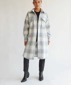 AT Hilton Fuzzy Plaid Shacket