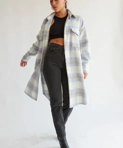 AT Hilton Fuzzy Plaid Shacket