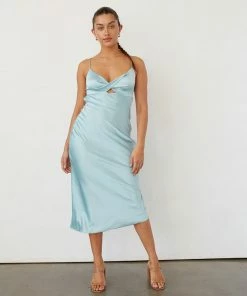 New Threads Genesis Satin Midi Dress