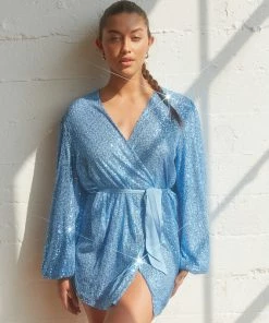 AT Aria Sequin Wrap Mini Dress New Threads