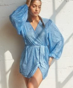 AT Aria Sequin Wrap Mini Dress New Threads