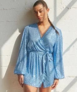 AT Aria Sequin Wrap Mini Dress New Threads