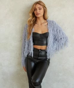 AT Mia Shaggy Knit Cardigan Sale