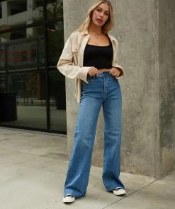 Vibrant Riverside Wide Leg Jeans In Medium Wash New Threads