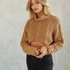 Sale Mimi Cable Knit Sweater In Brown