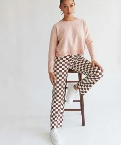 AT Kegan Straight Leg Checkered Jeans