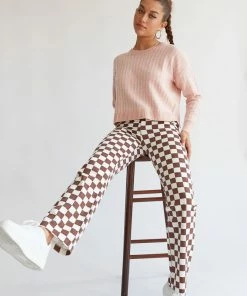 AT Kegan Straight Leg Checkered Jeans