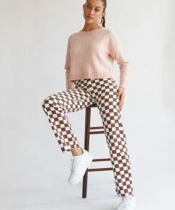 AT Kegan Straight Leg Checkered Jeans