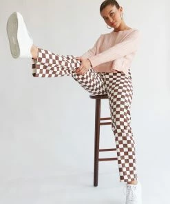 AT Kegan Straight Leg Checkered Jeans