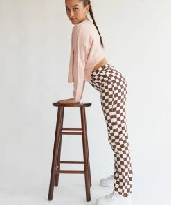 AT Kegan Straight Leg Checkered Jeans