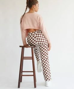 AT Kegan Straight Leg Checkered Jeans