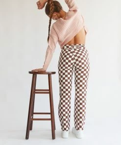 AT Kegan Straight Leg Checkered Jeans