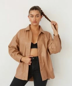 Annabeth Vegan Leather Shacket