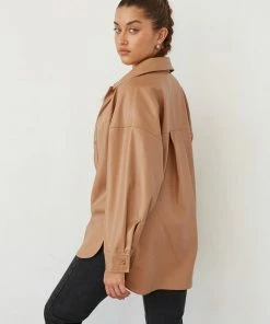 Annabeth Vegan Leather Shacket