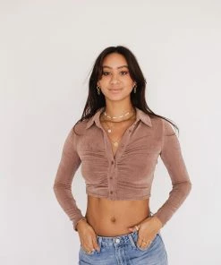 AT Glendale Collared Crop Top New Threads