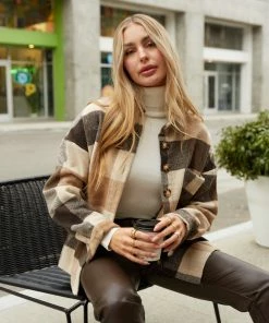 AT Bonfire Plaid Flannel Shacket Sale