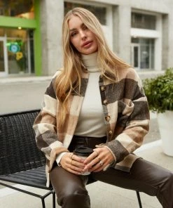 AT Bonfire Plaid Flannel Shacket Sale