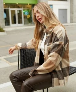 AT Bonfire Plaid Flannel Shacket Sale