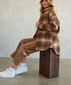 Steve Madden Cooper Plaid Fringe Shacket