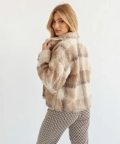 Steve Madden Sale Anwar Plaid Sherpa Jacket