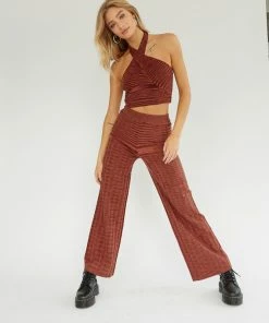 AT Cody Ribbed Wide Leg Pants Sale