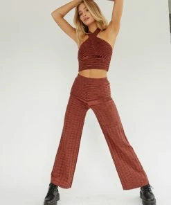 AT Cody Ribbed Wide Leg Pants Sale