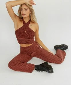 AT Sale Noel Ribbed Halter Top