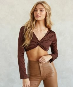 Wendy Twist Satin Crop Top