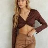 Wendy Twist Satin Crop Top