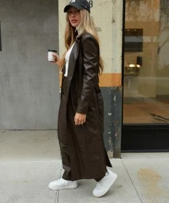 Berlin Vegan Leather Trench Coat