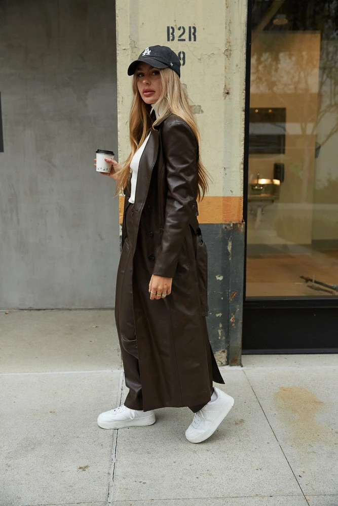 Berlin Vegan Leather Trench Coat