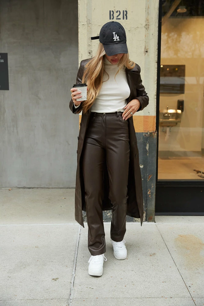 Berlin Vegan Leather Trench Coat