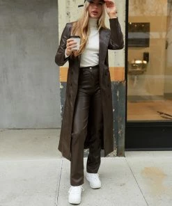 Berlin Vegan Leather Trench Coat