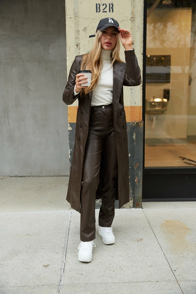 Berlin Vegan Leather Trench Coat