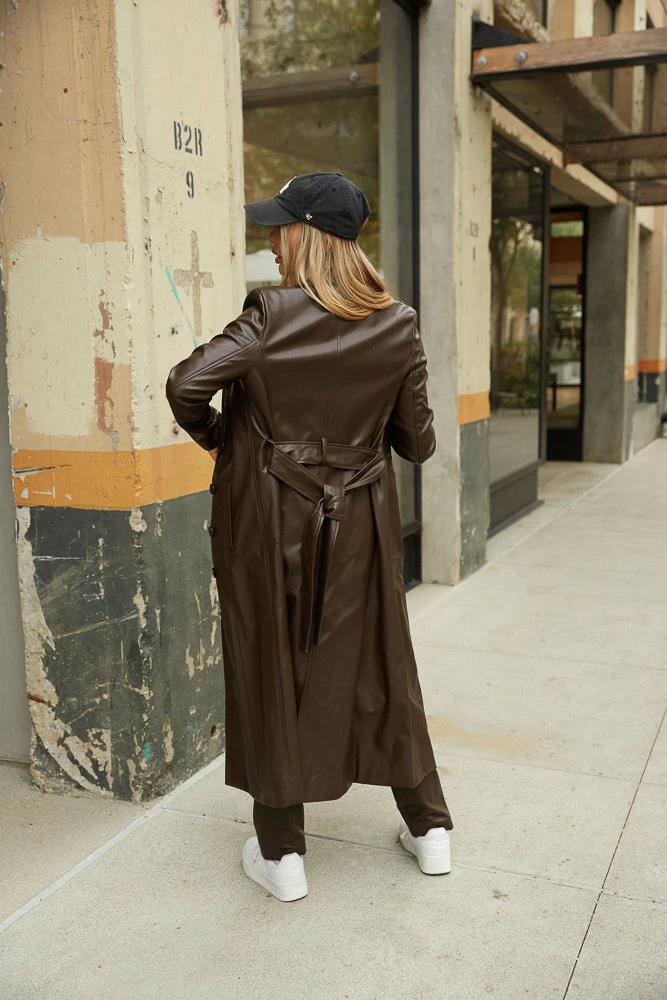 Berlin Vegan Leather Trench Coat