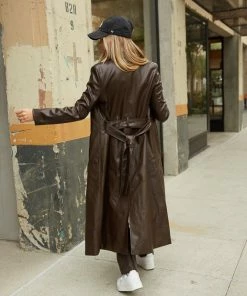 Berlin Vegan Leather Trench Coat