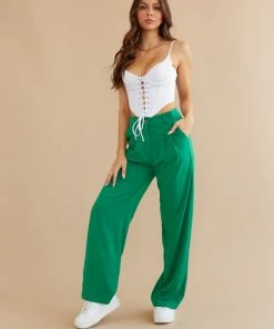 New Threads Dublin Pleated Wide Leg Trouser