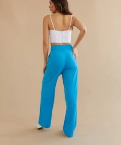 New Threads Dublin Pleated Wide Leg Trouser