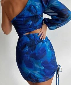 Runaway New Threads Calista Mini Dress In Blue