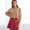 Kirby Knit Sweater In Camel Brown