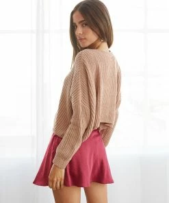 Kirby Knit Sweater In Camel Brown