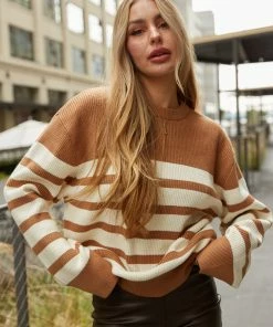 Kia Striped Knit Sweater Sale