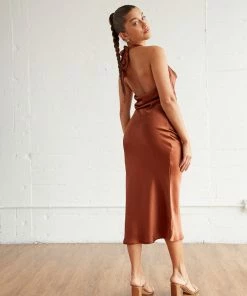 Sale Monaco Satin Midi Dress