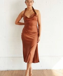 Sale Monaco Satin Midi Dress
