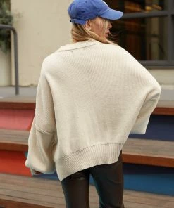 Phoebe Balloon Sleeve Sweater In Ecru