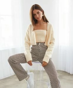 AT Birdie Knit Crop Cardigan Set