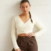 Kyoto Fuzzy Wrap Sweater In Ivory Sale