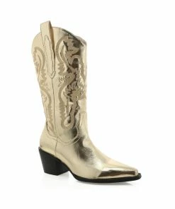 Billini New Threads Danilo Western Boot In Gold Metallic