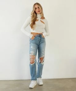 Pistola Presley Distressed Rock Or Bust Jeans